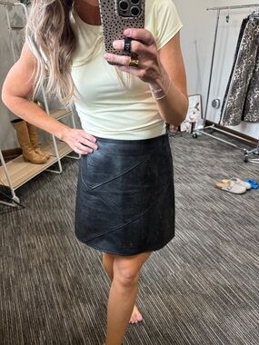 Topshop Black Faux Leather Mini Skirt